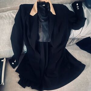 Elegant Black and Tan Blazer